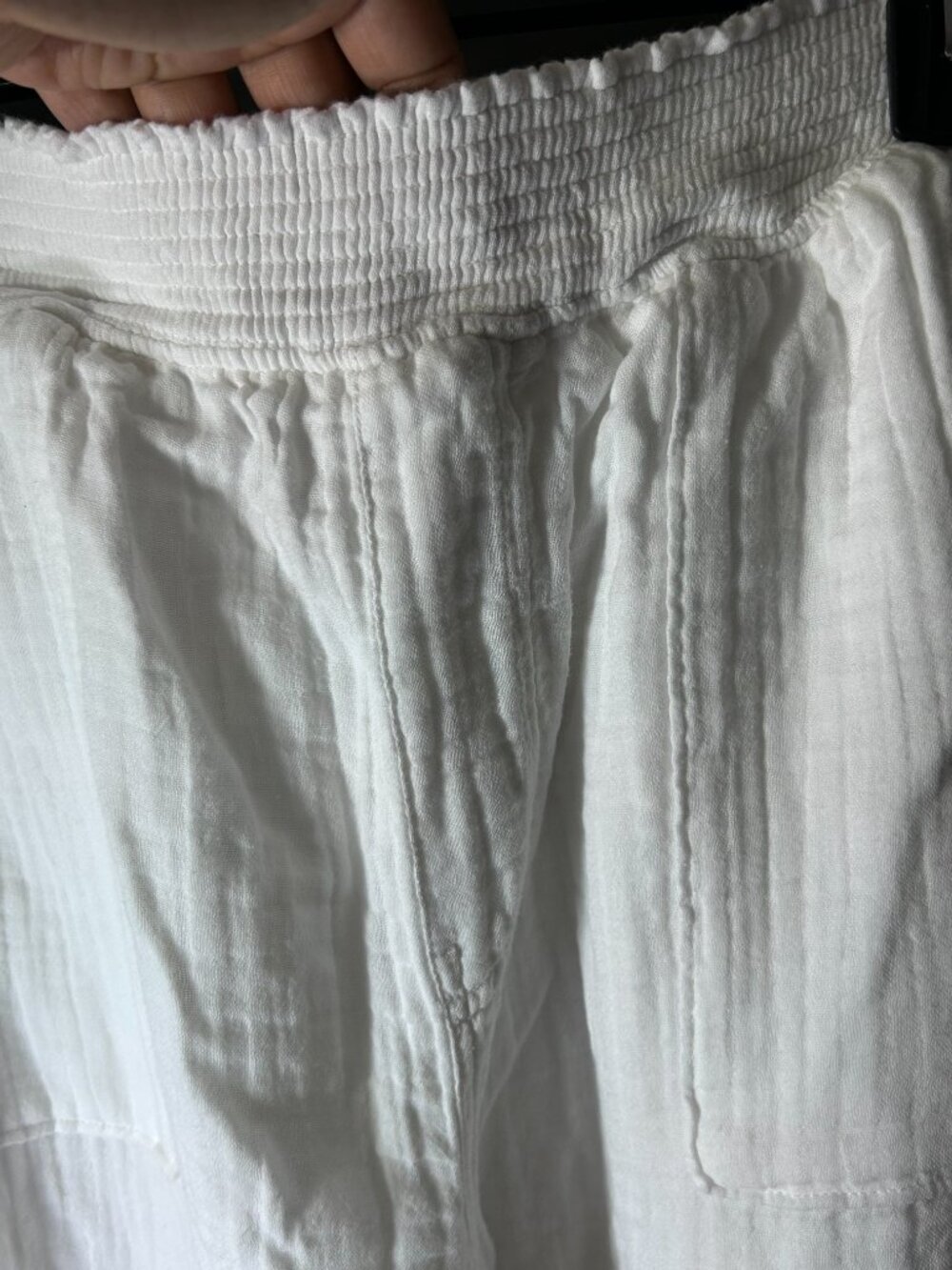 Women's S.O. 100% Cotton Wide-Leg Pant Suit (Size Large) — White - Picture 9 of 16